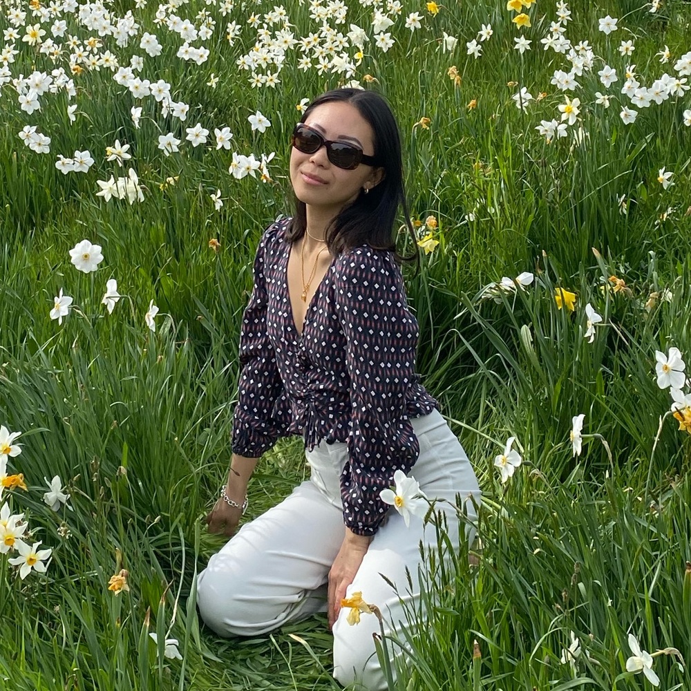 Kookai Silk Bubble Sleeve Cropped Top